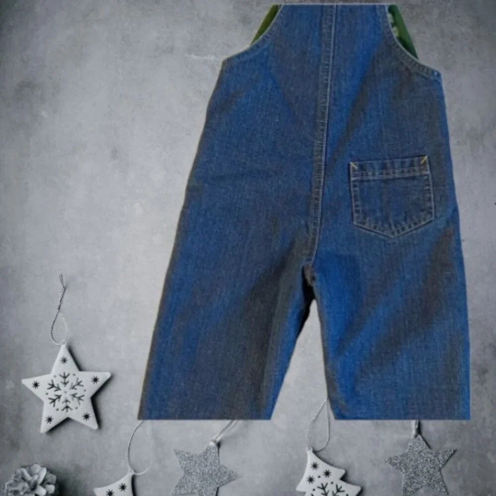 Old Navy Baby Winter Design Appliqué Jean Overalls